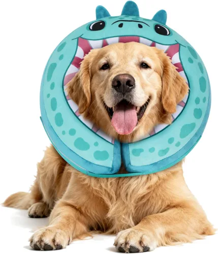 Vista 13 de IEUUMLER Collar inflable de recuperación para perro, collar electrónico protector para el cuello, collar suave ajustable para perros y gatos después