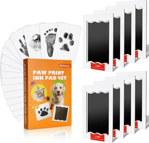 Vista 11 de Nabance Kit de huellas para perros y gatos, impresión de patas y nariz