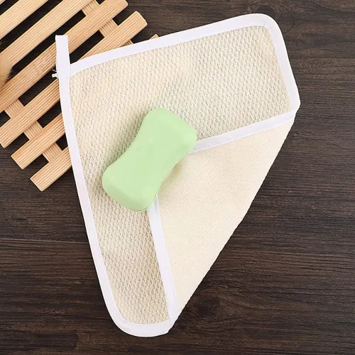 Vista 5 de 3 toallas de ducha exfoliantes de nailon, toalla de lavado corporal, toalla de limpieza para la cara y el cuerpo, toalla de baño de tejido suave