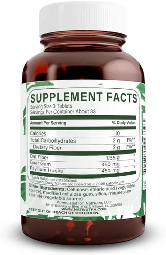 Vista 2 de Natural Nutra Suplemento Super Fibra 100 Tableta Vegana