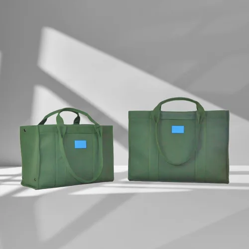 Vista 8 de Bolsa de lona casual en dos tamaños. Heavy Duty, viajes, playa, camping y oficina diaria tamaño también.