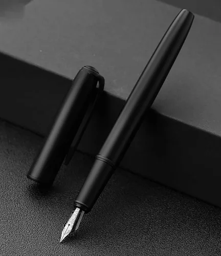 Vista 40 de erofa Picasso 916 - Pluma estilográfica negra mate con caja, bolígrafo de caligrafía doblada de titanio negro
