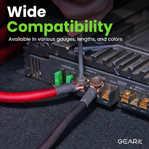 Vista 5 de GEARit Cable de calibre 8 OFC, cable de batería de cobre sin oxígeno 8 AWG, cable negro de alimentación/tierra de 25 pies para audio de automóvil