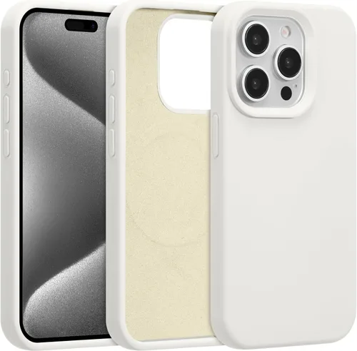 Vista 158 de Funda magnética de silicona para iPhone 13 Pro, color blanco antiguo [Compatible con Magsafe] [Forro de microfibra suave antiarañazos], funda