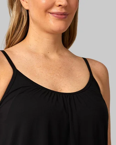 Vista 2 de 32 DEGREES Camiseta de tirantes para mujer, drapeada, con copa integrada