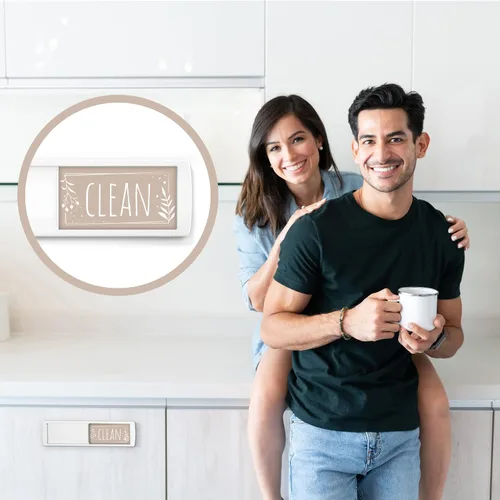 Vista 6 de ASSURED SIGNS Imán para lavavajillas Clean Dirty Sign 7 x 2 pulgadas, construcción premium Eliminate Kitchen Confusion, Strong Magnetic Hold