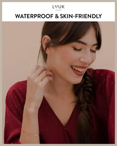 Vista 3 de LUUK LIFESTYLE Pulsera de acero inoxidable con colgante y tarjeta de felicidad, filigrana y joyería minimalista para mujer, idea de regalo única