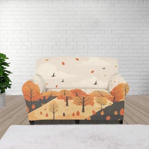 Vista 40 de Horeset Funda elástica para silla con diseño de flores hippie otoñales, funda para sofá, lavable, protección de muebles con espuma antideslizante