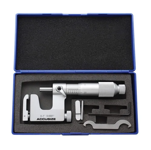 Vista 2 de Accusize Industrial Tools Micrómetro de yunque múltiple de 0-1'' x 0.0001'' en caja ajustada, P101-S100
