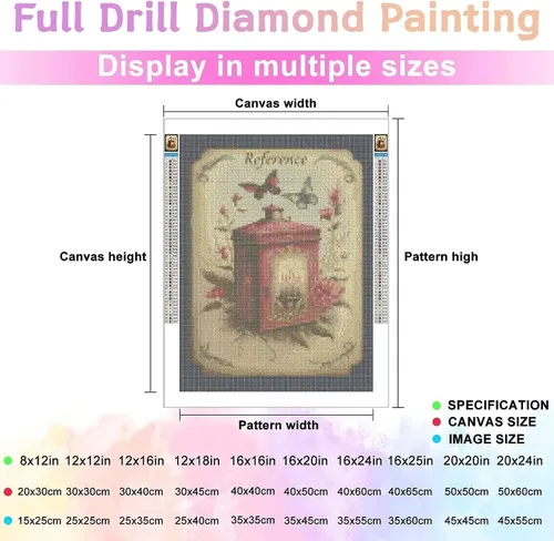 Vista 3 de RMSGOZO Coloridos kits de pintura de diamantes de árbol de nube, pintura de diamante de paisaje, elegante kit de arte de diamantes de punto