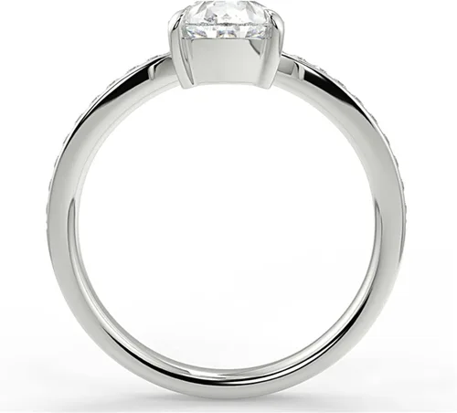 Vista 8 de WSX - Anillo de compromiso de oro de 10/14/18 quilates de 2 quilates para mujer, diseño de lágrima personalizada, moissanita, promesa de boda