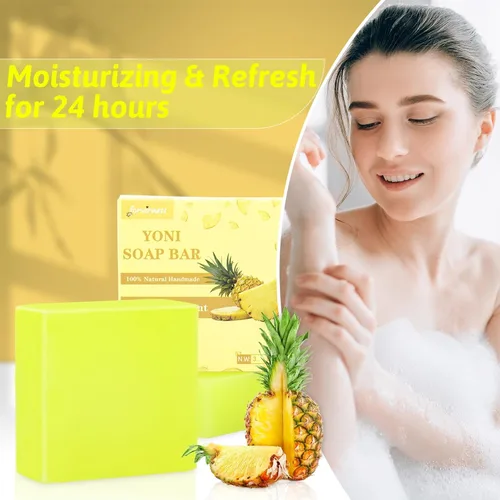 Vista 5 de Paquete de 3 barras de jabón Yoni para el equilibrio del pH femenino, jabón vaginal natural Yoni Bar para mujeres, hidratante Yoni Wash Yoni Care