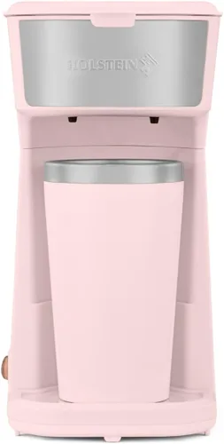 Vista 16 de Holstein Housewares Cafetera personal con taza de viaje de 14 onzas, máquina compacta de un solo toque con filtro reutilizable, apagado automático
