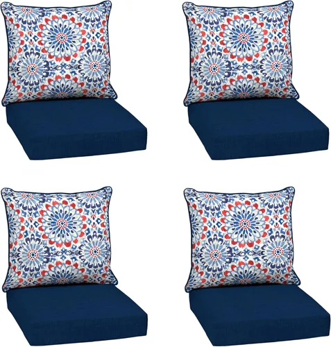 Vista 21 de Arden - Juego de cojines de asiento profundo para exteriores, 22x24, Alana Tile