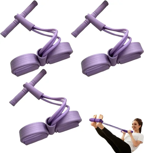 Vista 8 de Banda de resistencia de pedal con mango, bandas de resistencia con asas, cuerda de tensión multifunción, extractor de pedal de yoga elástico de 6