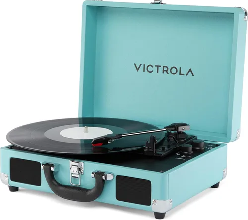 Vista 19 de Victrola Journey II (Modelo 2025) – Reproductor de Discos de Maleta Bluetooth – Altavoces Estéreo Integrados con Bajo Mejorado, Tocadiscos de 3