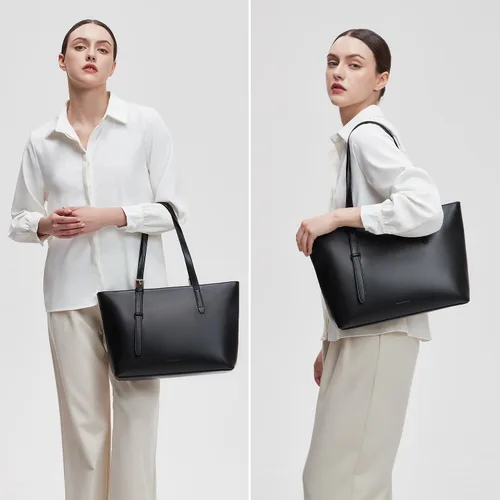 Vista 2 de Peacocktion Bolso de mano para mujer, de piel sintética suave, bolso de mano para mujer, trabajo, diario, oficina, viajes
