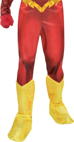 Vista 5 de DC Comics The New 52 The Flash Muscle Costume for Boys, Includes a Padded Jumpsuit and a Mask