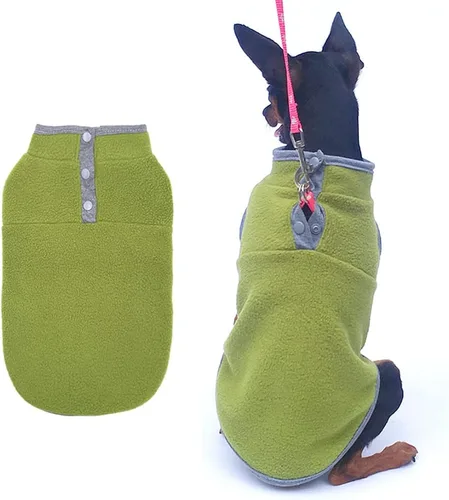 Vista 7 de Suéter de forro polar para perro, chaleco suave para perro, ropa sin mangas para cachorros, ropa de invierno para clima frío, chaqueta pullover