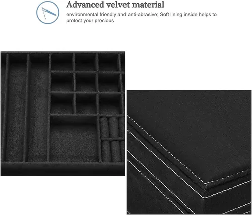 Vista 7 de ProCase Estuche organizador de joyas de viaje para mujeres y niñas, paquete con joyero organizador para mujeres y niñas