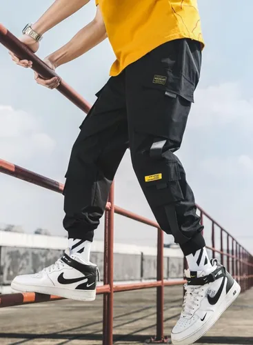 Vista 6 de Streetwear - Pantalones de hip hop pantalones tipo cargo pantalones deportivos casuales para hombres parejas mujeres unisex