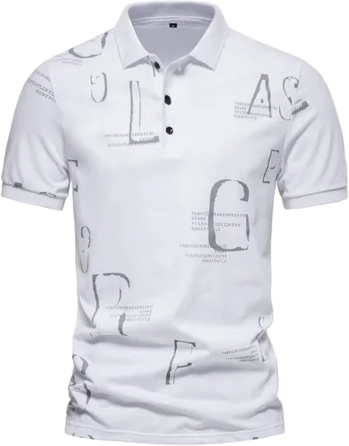 Vista 2 de Polo de golf para hombre con botones ajustado ajuste seco manga corta estilo Henley