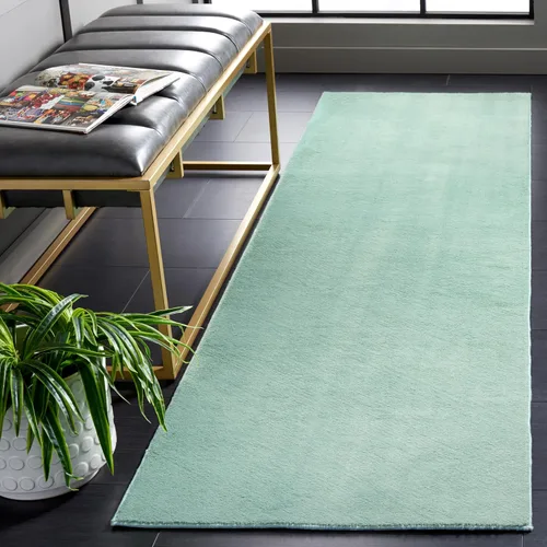 Vista 33 de SAFAVIEH Alfombra lavable, colección de pelo sintético de conejo, 4 x 6 pies, color plateado, antideslizante y fácil de limpiar, pelo grueso ultra