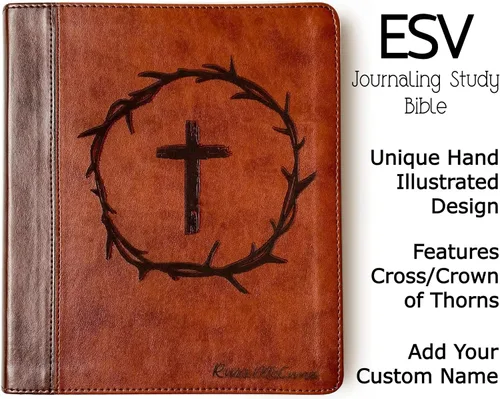 Vista 4 de Biblia de Estudio con Diario ESV con Letras a Mano y Grabado Láser, Regalo Personalizado, Grabado de Nombre Personalizado Disponible