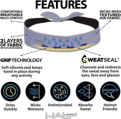 Vista 3 de Halo Headband AIR Series Sweatband Halo I Tie Version