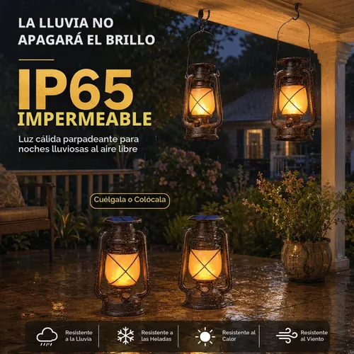 Vista 3 de Marlrin Linternas solares impermeables para exteriores, paquete de 2 luces