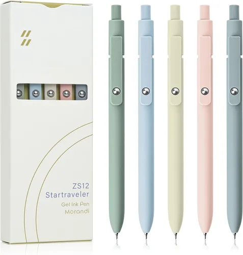 Vista 8 de YOXMJDB Bolígrafos de gel, 10 piezas de 0.5 mm de punta fina, bolígrafos de escritura suave de alta gama, bolígrafos de tinta negra para diario