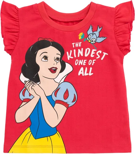Vista 2 de Disney Frozen Moana Princess Tiana - Conjunto de camiseta floral y pantalones cortos de rizo francés para niños pequeños y grandes