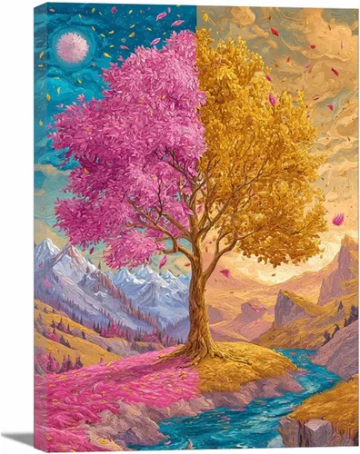 Vista 12 de VOCBAN Abstract Tree Landscape Painting On Canvas Poster Wall Artworks Pictures Living Room and Bedroom Picture Prints for Walls(blue blue 109