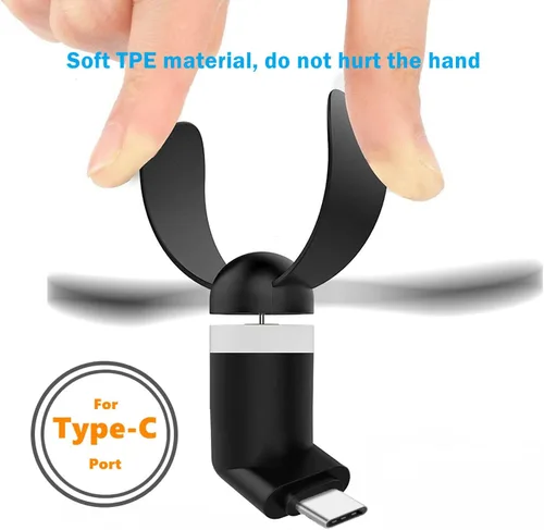 Vista 4 de Ventilador de teléfono USB C, paquete de 4 mini ventiladores de teléfono celular portátiles para iPhone 16/15 y teléfonos celulares Android