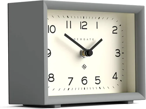 Vista 2 de NEWGATE Henry - Reloj de escritorio, diseño rectangular contemporáneo, gris elegante, fácil de leer, estilo moderno para escritorio, mesa, estante
