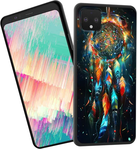 Vista 95 de Funda delgada para Google Pixel 4 XL, funda delgada de silicona de TPU suave a prueba de golpes para Google Pixel 4 XL, gato negro luna estrellada