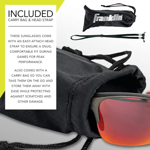 Vista 5 de Franklin Sports Pickleball Sunglasses - All Sport UV Glasses for Tennis, Pickleball, Cycling, Rowing + More - Athletic Shades with Headband + Carry