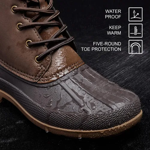 Vista 3 de ALEADER Botas clásicas de pato para hombre, botas de nieve impermeables aisladas