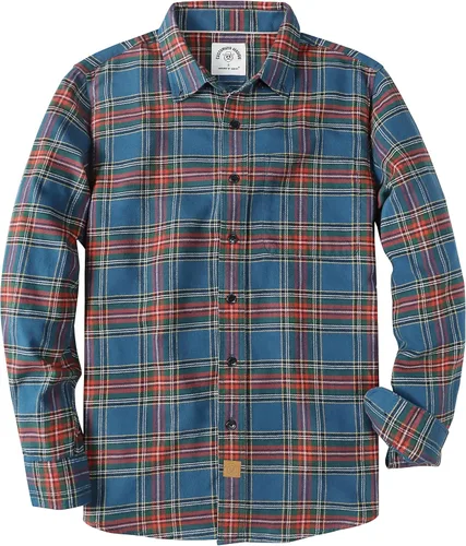 Vista 24 de Dubinik® Camisa de franela, para hombre, de manga larga, a cuadros, suave, 100% algodón, informal, con botones, ajuste regular Gris Negro
