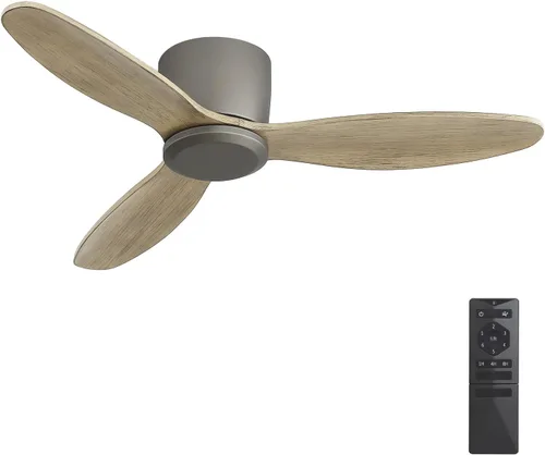 Vista 9 de WINGBO Ventilador de techo empotrado de madera sin luz