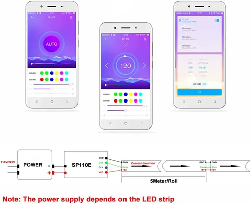 Vista 4 de Generic WS2811 WS2812B SK6812RGB SK6812RGBW Bluetooth Mini controlador iOS/Android App Control 1024 píxeles