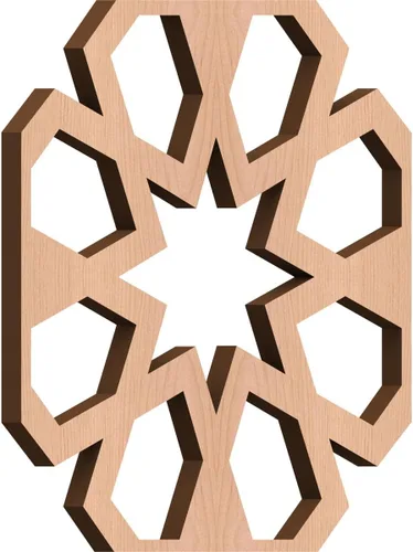 Vista 45 de Jackson Decorative Fretwork Wood Wall Panels, Large, 23 3/8" W x 23 3/8" H x 1/4" T, Cherry