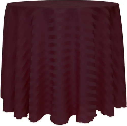 Vista 35 de ULTIMATE TEXTILE Mantel redondo de rayas satinadas de 84 pulgadas color marfil crema
