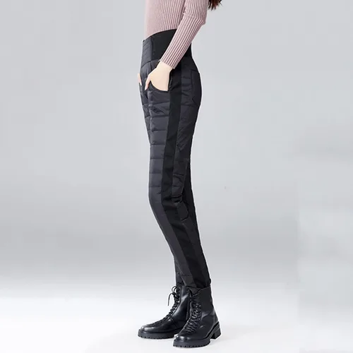 Vista 6 de Pantalones de calefacción eléctrica con calefacción inteligente USB para mujer, pantalones cálidos para esquí, pantalones de color liso con bolsillos