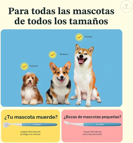 Vista 5 de Jasper Cepillo de dientes para perros, cepillo de dientes de dedos de 360° Azul (paquete de 10)