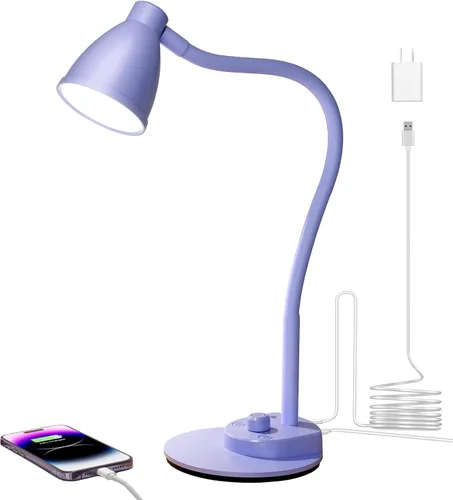 Vista 11 de BOHON. Lámpara de escritorio LED con puerto de carga USB, 3 modos de color, luz de lectura regulable, lámpara de tarea de inducción inteligente