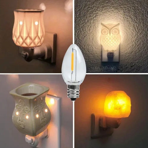 Vista 6 de Paquete de 25 bombillas LED de repuesto C7 de 0.6 W equivalentes C7 2700k Paquete de 25