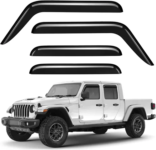Vista 25 de Deflectores de ventana tintados ahumados con cinta adhesiva para ventana lateral, deflectores de lluvia compatibles con Toyota RAV4 2013-2018 - 4