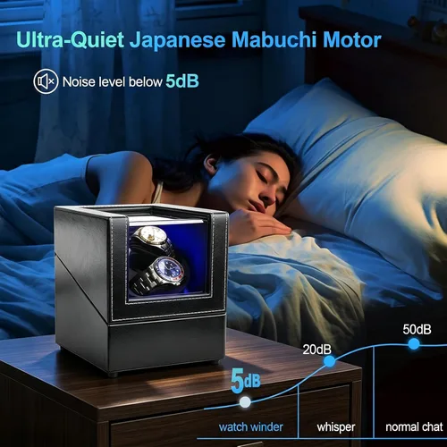 Vista 3 de Anyasun 3 Watch Winder for Automatic Watch,Japanese Quiet Motor Negro