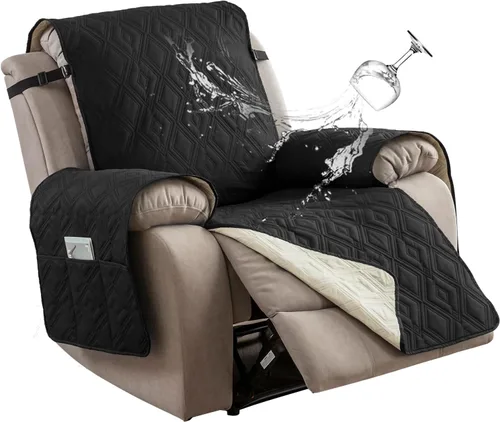 Vista 19 de Genina - Funda impermeable para sillón reclinable de dos plazas, funda antideslizante para sofá, funda para sofá reclinable de 2 plazas, funda